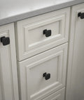 Square Matte Black Cabinet Knobs For Dressers Drawers Kitchen Cabinets Vanities And Closets One And One Eighth Inch Metal Hardware Durable Finish Pack Of Six Parow Next Level Weekend Upgrade on white cabinetry.