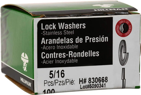 Box packaging of Five Sixteenth Inch Stainless Steel Split Lock Washer 18-8 Heavy Duty Anti Loosening Washer For Bolts And Screws