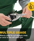 Person using 10 Inch Tin Snips For Sheet Metal Cutting Built Tough Heavy Duty Cutter Shears Straight Cut Chrome Vanadium Steel CRV
