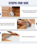 Steps for using Pro Grade 15.25 Inch Sheet Metal Bender Folding Tool with 1 Inch Hem Depth for metal roofing projects.