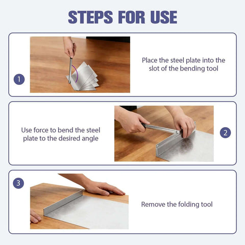 Steps for using Pro Grade 15.25 Inch Sheet Metal Bender Folding Tool with 1 Inch Hem Depth for metal roofing projects.