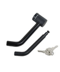 Trailer Hitch Receiver Lock With Dual Pins One Half Inch And Five Eighths Inch Bent Pin Built Tough Heavy Duty Lock For Class I Through V Hitches Right Angle Design Black Security Lock