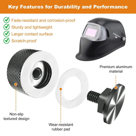 Upgraded Pipeliner Helmet Fasteners For Welding Hoods Titanium Grey Aluminum 6061 T6 Replacement Parts with features highlighted