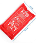 Red fire blanket package measuring 12.6x6.7 inches with instructions, Heavy Duty Fiberglass Welding Blanket Protects Your Work Area