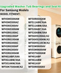 List of compatible models for Top Tier Washer Seal Bearing Kit Knockout Durability Heavy Duty Tub Bearings for front load washers.