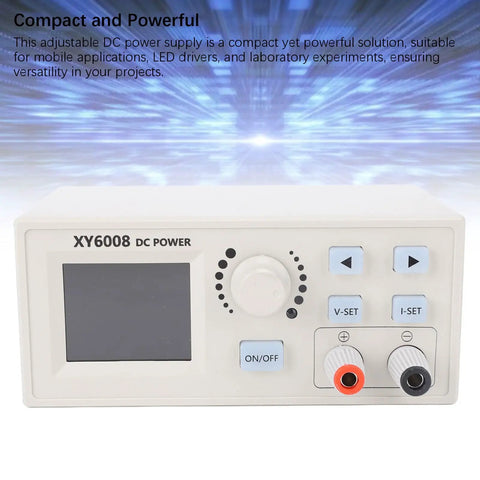 Front view of CNC Regulated Power Supply 480W 70V In 60V Out for LED Lab Use with control panel and display