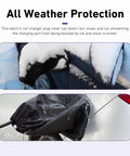 Magnetic EV Charger Port Cover Seals Firmly Against Snow UV Dust and Road Grime Built Like a Tank Hella Tough Polyester cover blocking snow