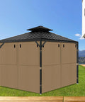 10x12 Gazebo Curtains With Mosquito Mesh Window Four Panels Side Wall Zipper 2 In 1 Privacy No Fuss Universal Replacement For Patio