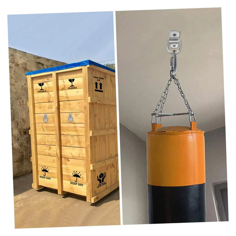 Bomb Proof D Ring Tie Down Anchor Rings For Car Floor Mount Zinc Plated Carbon Steel Lashing Hardware Built Tough To Strap Down Your Gear And Shop Stuff Dead Tight on storage container and punching bag.