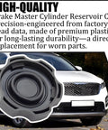 Smooth Ride Brake Fluid Reservoir Cap No Hassle Swap For Hyundai Kia Accent Elantra Sonata Tucson Sportage Sorento Rio Soul Master Cylinder Tank Straight Plug In Upgrade Genuine Oem 58531 07000 Auto Parts displayed with premium black ABS material, close-up view.