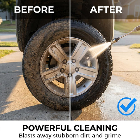 Powerful High Pressure Washer With Adjustable 360 Degree Rotating Nozzle Heavy Duty Outdoor Dirt Busting Cleaner For Cars Patios Driveways Hoses And Garden Tasks Around The Yard