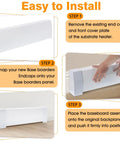 Effortless 5 Ft Baseboard Heater Cover Kit For Premium Series, Galvanized Steel, Easy Slip On Replacement, Step-by-step installation guide