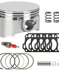 Flat Top 70 Millimeter Piston Kit With 0.550 Compression Height And 26 Lb Valve Springs For Predator 212cc 224cc GX160 GX200 Mini Bikes Go Karts High Compression Powersports Replacement Drop In