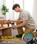 Man using Ultra Cordless Drill Driver With 3/8 Inch Keyless Chuck, Brushless Beast Power Motor, 30 Nm Torque, 1250 RPM on furniture