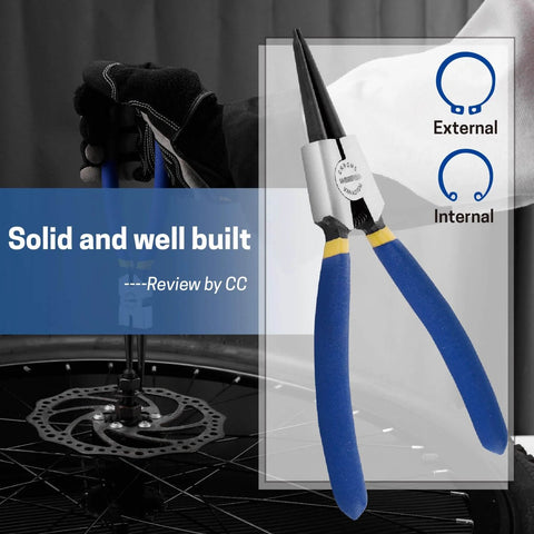 Snap Ring Pliers Set 7 Inch Heavy Duty External And Internal Circlip Pliers Kit With Straight And Bent Jaw Tips For Ring Remover