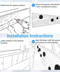 Installation instructions for Heavy Duty Deck Ledger Spacers Bulk Pack Featuring Two Inch Round Base And Half Inch Width.