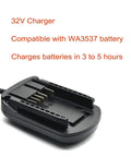 Beast Of A 32V Lithium Ion Battery Charger For Worx WA3537 Batteries, Fast 3 To 5 Hour Charge, Works With WA3537 Pack
