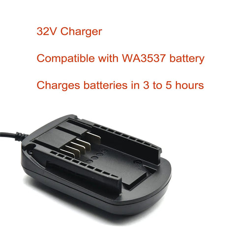 Beast Of A 32V Lithium Ion Battery Charger For Worx WA3537 Batteries, Fast 3 To 5 Hour Charge, Works With WA3537 Pack