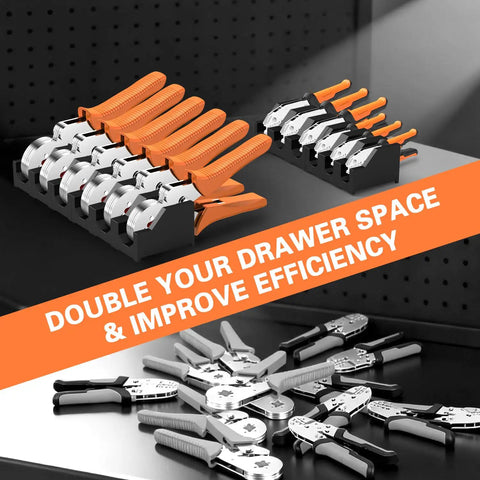 Expandable Magnetic Plier Organizer With 0.51 0.71 And 0.87 Inch Slots, Modular Tool Box And Drawer Organizer For Tools, 24 Holder Plier Rack