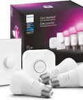 Smart Light Starter Kit With Bridge One Smart Button And Three White And Color Ambiance A19 LED Bulbs 75W Equivalent 1100 Lumens E26