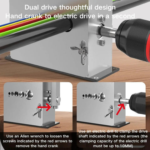 Go To Wire Stripping Machine For Scrap Copper Cable, electric hand crank dual power stripper, dual drive design details.