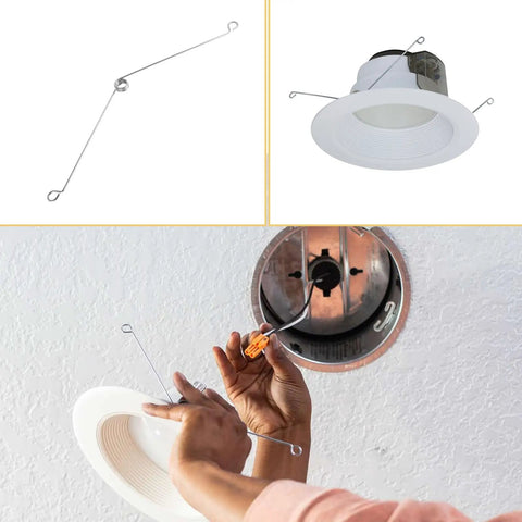 Six Pack Recessed Light Clips Stainless Steel Torsion Springs For Ceiling Trims Bathroom Vent Fan Covers And Exhaust Fans Repair Kit Durable Spare Parts For Recessed Lighting Fixtures stainless steel clip set installed in recessed ceiling light