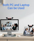 Heavy Duty 1080P Webcam With Crisp Stereo Mic Full Hd Gaming Streamer Rig For Usb PC Console Setup shown on PC and laptop.