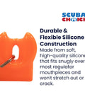 Bright orange silicone Diving Mouthpiece Cover With Clip For Regulator, Hygienic Cap for Dive Gear and Snorkeling Equipment