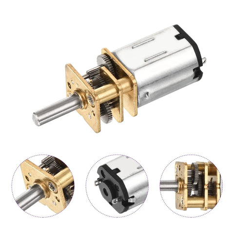 Two Pack 6V 300RPM Micro DC Gear Motor With 1 To 100 Reduction Ratio, 10mm Shaft, 3mm Diameter, 0.5W Rated Power, Mini Metal Gearbox