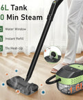 2 In 1 Steam Cleaner And Handheld Mop With 37 Slick Attachments For Spotless Hardwood Tile Floors Kitchen Bath And Cars Easy Setup Heavy 2500 Watt Output Kicks Serious Grime Like A Boss Saves Bucks On Chemicals with 1.6L tank.
