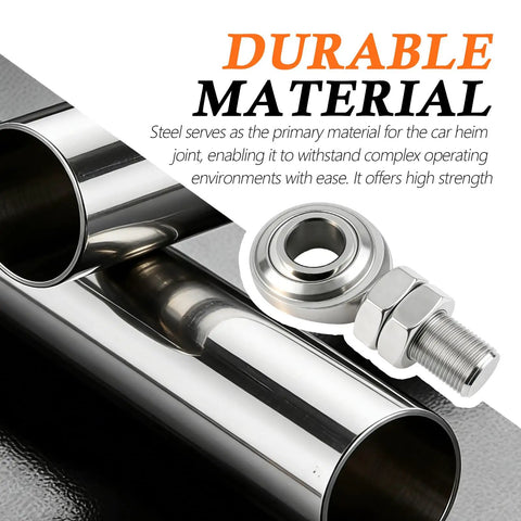 3/4 Inch Heim Joint Steering Shaft Kit With Right Hand Male Thread And 2 Nuts Beefed Up Heavy Duty Steel Rod End For Steering Systems Precision 0.75 Inch Bore Durable Off Road Car Accessory For Trucks And SUVs, steel joint and nut