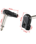 Solid 1/4 Inch Ts Patch Connector Right Angle 6.35Mm Cable Jack shown at different angles, measuring details of nickel plated design.