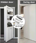Hidden Door Hinge Pivot Hardware With 360 Degree Rotation For Murphy Bookcase Heavy Duty Hinge Kit Up To 300 Lbs Silver Components