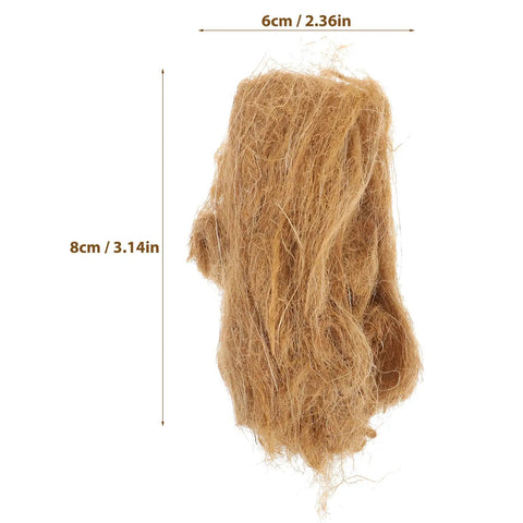 Natural Jute Fire Starters 4 Pack For Camping And Hiking, 8cm by 6cm jute fiber fire starter shown with dimensions