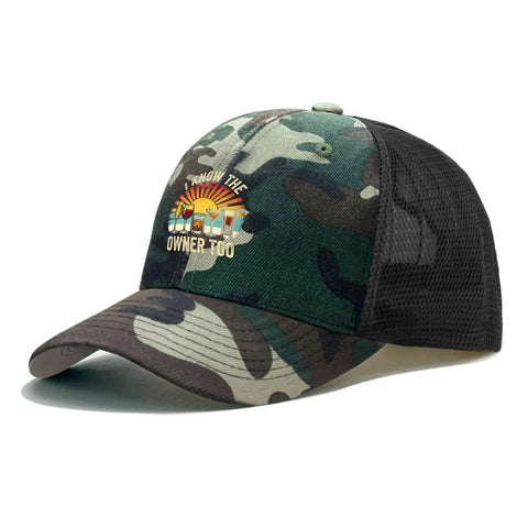 Everyday Camouflage Trucker Cap For Men, dope yet practical athletic hat for outdoors, casual sport gear, camo pattern