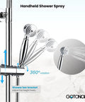 No Fuss All In One Rain Shower Fixture For Bathroom With 8 Inch Round Shower Head, Wall Mount, 3 Function Handheld Sprayer