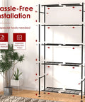 Heavy-Duty 5-Tier Freestanding Steel Shelving Racks Set, 2-Pack With Reinforced Frame, Adjustable Garage Storage Shelves