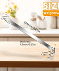 Three Prong Root Rake For Gardening Stainless Steel Easy To Use Soil Loosener Tool Set For Bonsai And Plants on table with measurements