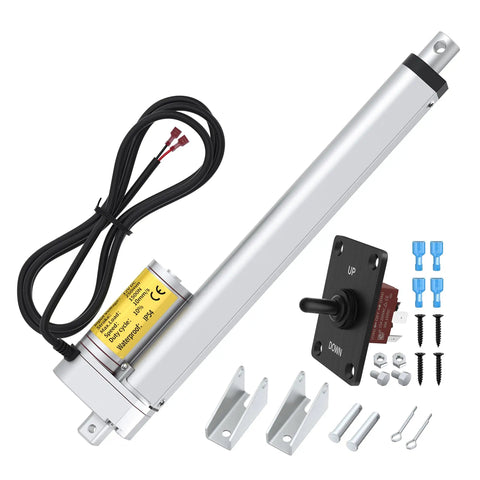 12V Beefy Fast Linear Actuator With 10 Millimeters Per Second Maximum Speed, 10 Inch Stroke, Heavy Duty 330 Pound 1500N Push Pull Actuator