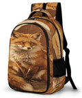 Autumn Pasture Fox Printed Unisex Backpack With Large Capacity Durable Polyester Daypack For School Travel And Everyday Carry