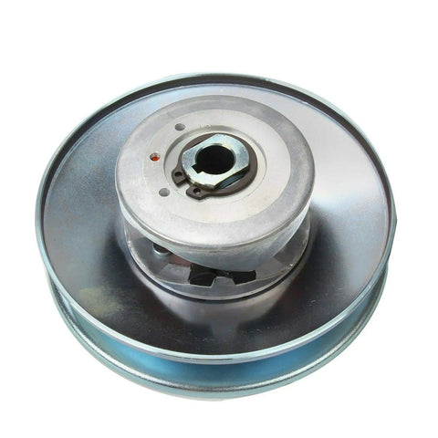 30 Series Go Kart CVT Torque Converter Kit With Three Quarter Inch Bore, Six Inch Driven, Five Eighth Inch Shaft, Asymmetric Drive, 725 Belt Included, Comet Compatible Replacement For Manco Yerf Dog Mini Bikes, Beef Up Your Rides With A Power Upgrade - close-up view of converter
