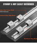DIY CNC Milling Upgrade 2 Straight Linear Guide Rails 800 To 2200Mm And 4 UU Bearing Blocks For Smooth Motion SBR12 SBR16 SBR20 Compatible Pro Grade Linear Rail System For DIY Mills And Milling Projects Bang For Your Buck carbon steel rails with aluminum alloy blocks