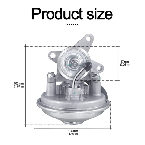 Front view of AULINK 904-801 mechanical vacuum pump for 6.5L V8 diesel, aluminum body with mounting flange.