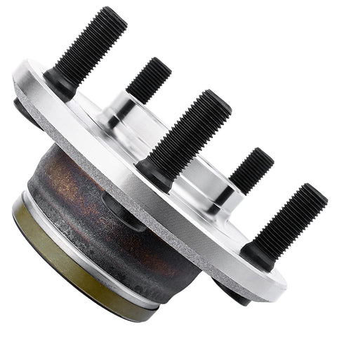 Pair Front Wheel Hub Bearing Assembly For 2005-2011 Chrysler 300, 2005-2008 Dodge Magnum, 2006-2010 Charger, 2008-2010 Challenger - RWD Direct Fit OE-Style Replacement With Premium Bearings For Smooth Daily Driving And Easy Install close-up view with 5 bolt holes