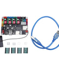 32Bit CNC Engraving Machine Control Board Kit with GRBL 4 Axes S3 Processor WiFi LAN, USB cable, connectors, modules