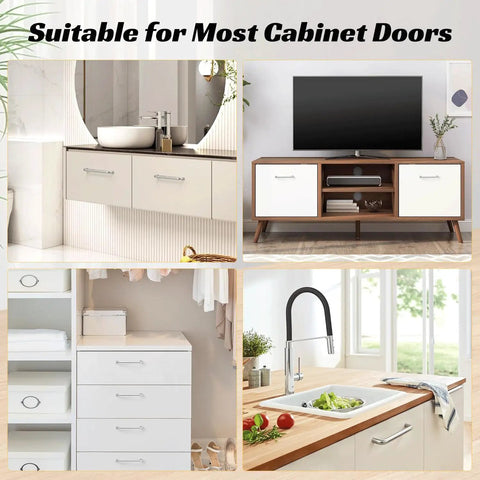 10 Pack Two And One Half Inch Brushed Stainless Steel Cabinet Pulls With 64mm Center-To-Center Spacing for various furniture