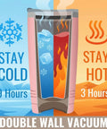 Grab This Dill With It 20 Oz Travel Tumbler Dope Insulated Cup With Secure Lid shows cold and hot beverage temps for 9 and 3 hours.