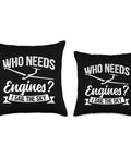 Soaring Sailplane Pilot Throw Pillow For Aviation Enthusiasts And Glider Nerds Cozy Home Decor Gift set with glider graphic design