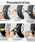 Steps for using Tubeless Tire Repair Kit With Mushroom Plugs And Patch Kit For Quick Fix A Flat On Motorcycles Cars Trucks And ATVs Puncture Repair