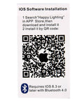 Bluetooth LED Strip Light Controller For iOS And Android QR code for app installation and compatibility details